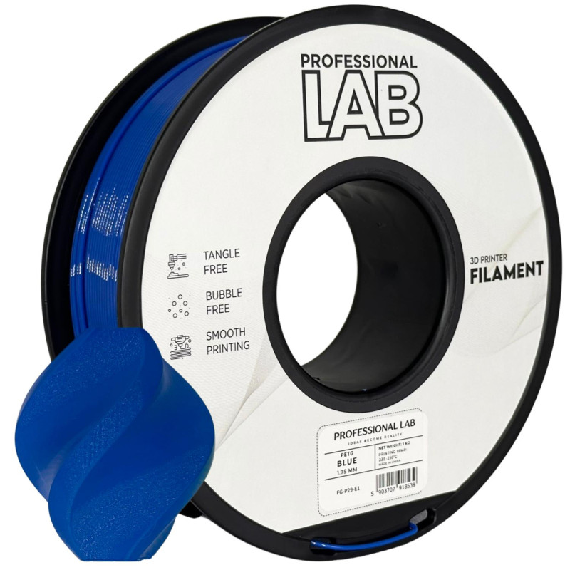 PETG Filament Rolle blau für FDM 3D Druck, prof. LAB, 1.75mm, 1KG
